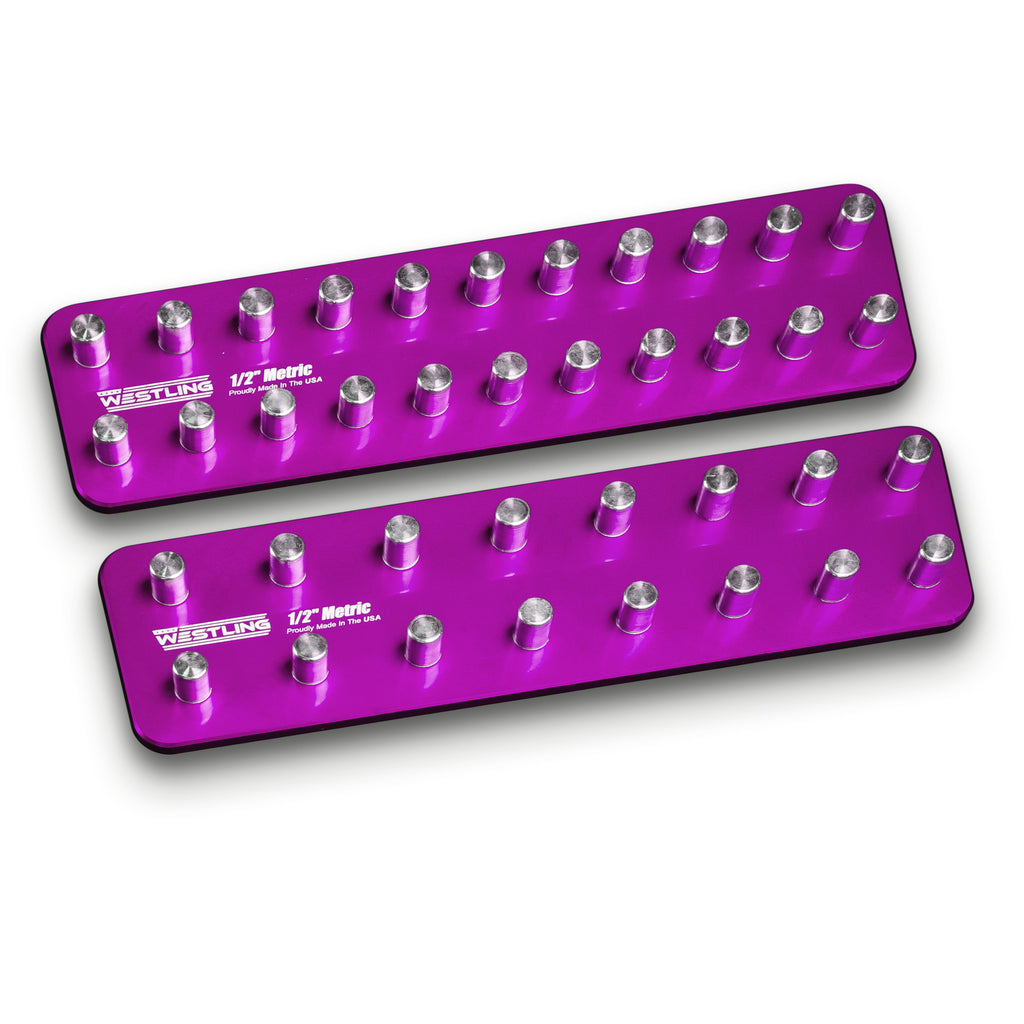 1/2" Metric Tool Holder Set-Socket Trays-Westling USA-Purple-2 Row-Blank-Westling Machine
