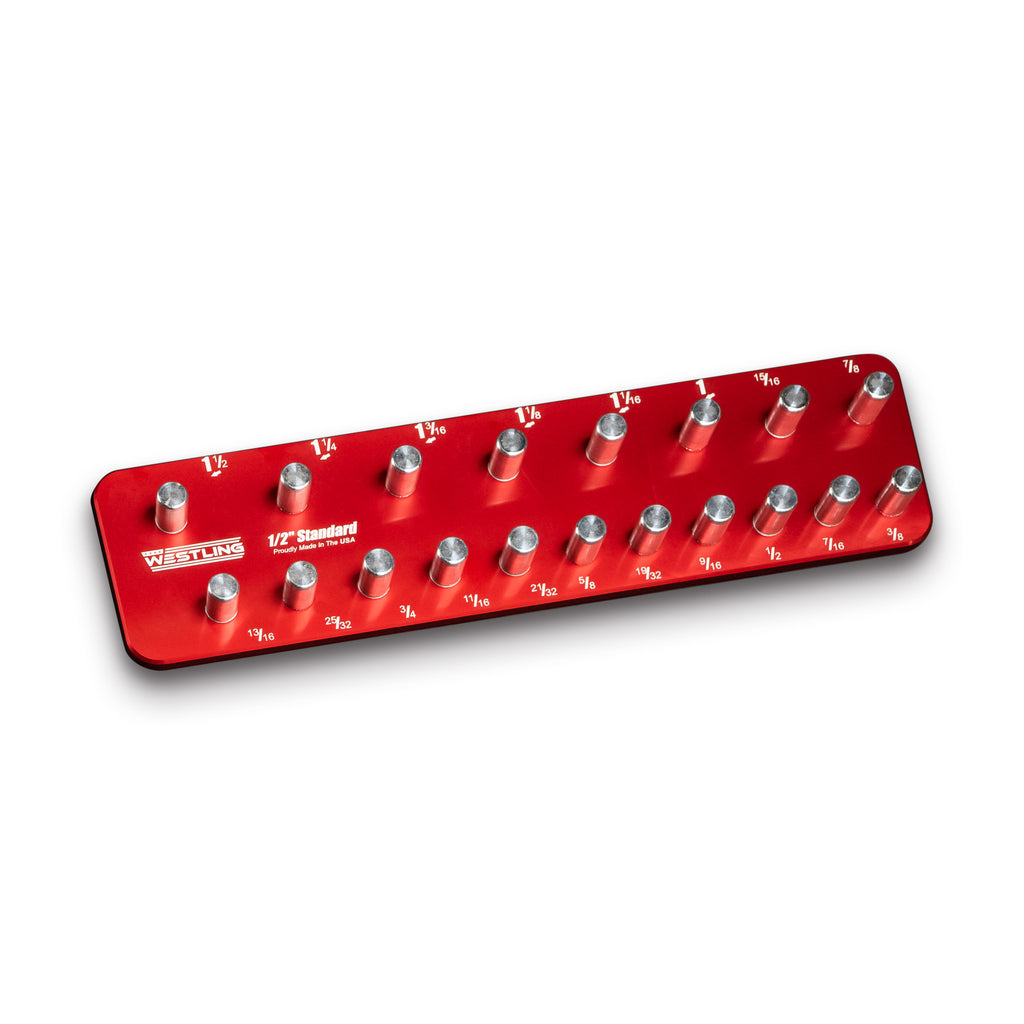 1/2" Standard - 19 Pin (3/8" to 1-1/2")-Socket Trays-Westling USA-Red-2 Row-Blank-Westling Machine