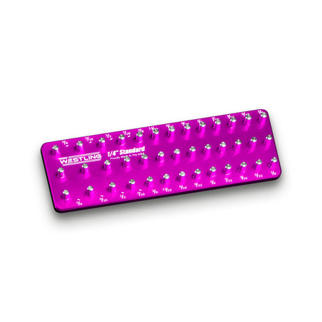 1/4" Standard Tool Holder-Socket Trays-Westling USA-Purple-3 Row-Engraved-Westling Machine