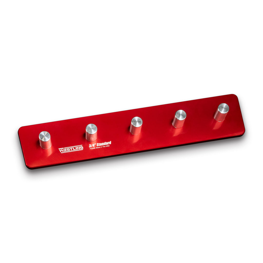 3/4" Standard - 5 Pin (1-3/4" to 2")-Socket Trays-Westling USA-Red-1 Row-Engraved-Westling Machine
