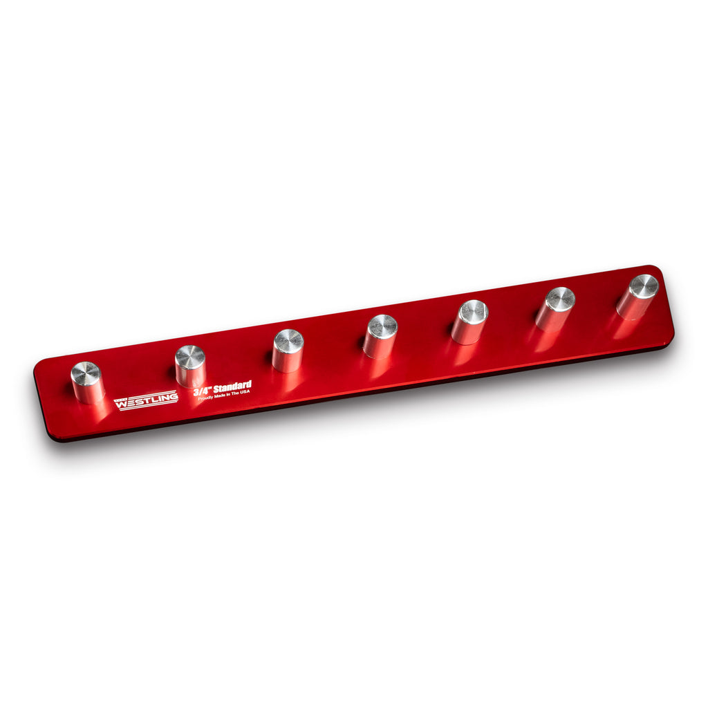 3/4" Standard - 7 Pin (1-5/16" to 1-11/16")-Socket Trays-Westling USA-Red-1 Row-Engraved-Westling Machine