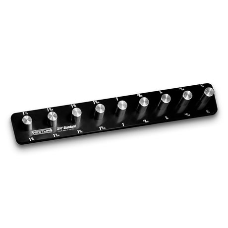 3/4" Standard - 9 Pin (3/4" to 1-1/4")-Socket Trays-Westling USA-Black-1 Row-Engraved-Westling Machine