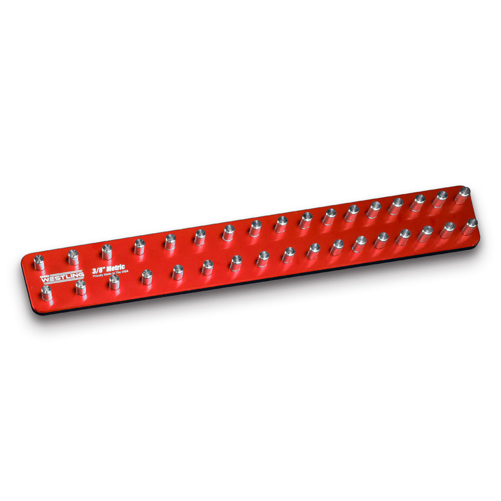 3/8" Metric Tool Holder-Socket Trays-Westling USA-Red-2 Row-Blank-Westling Machine