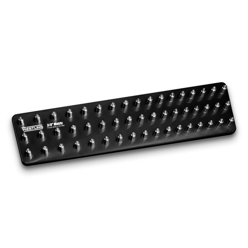 3/8" Metric Tool Holder-Socket Trays-Westling USA-Black-3 Row-Blank-Westling Machine