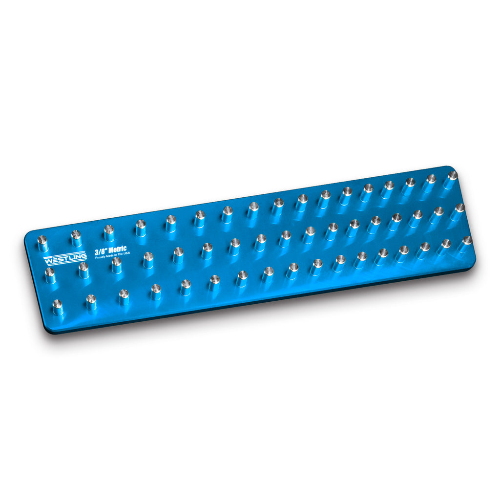 3/8" Metric Tool Holder-Socket Trays-Westling USA-Blue-3 Row-Blank-Westling Machine