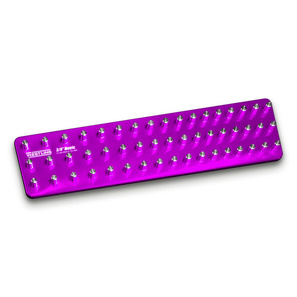 3/8" Metric Tool Holder-Socket Trays-Westling USA-Purple-3 Row-Blank-Westling Machine