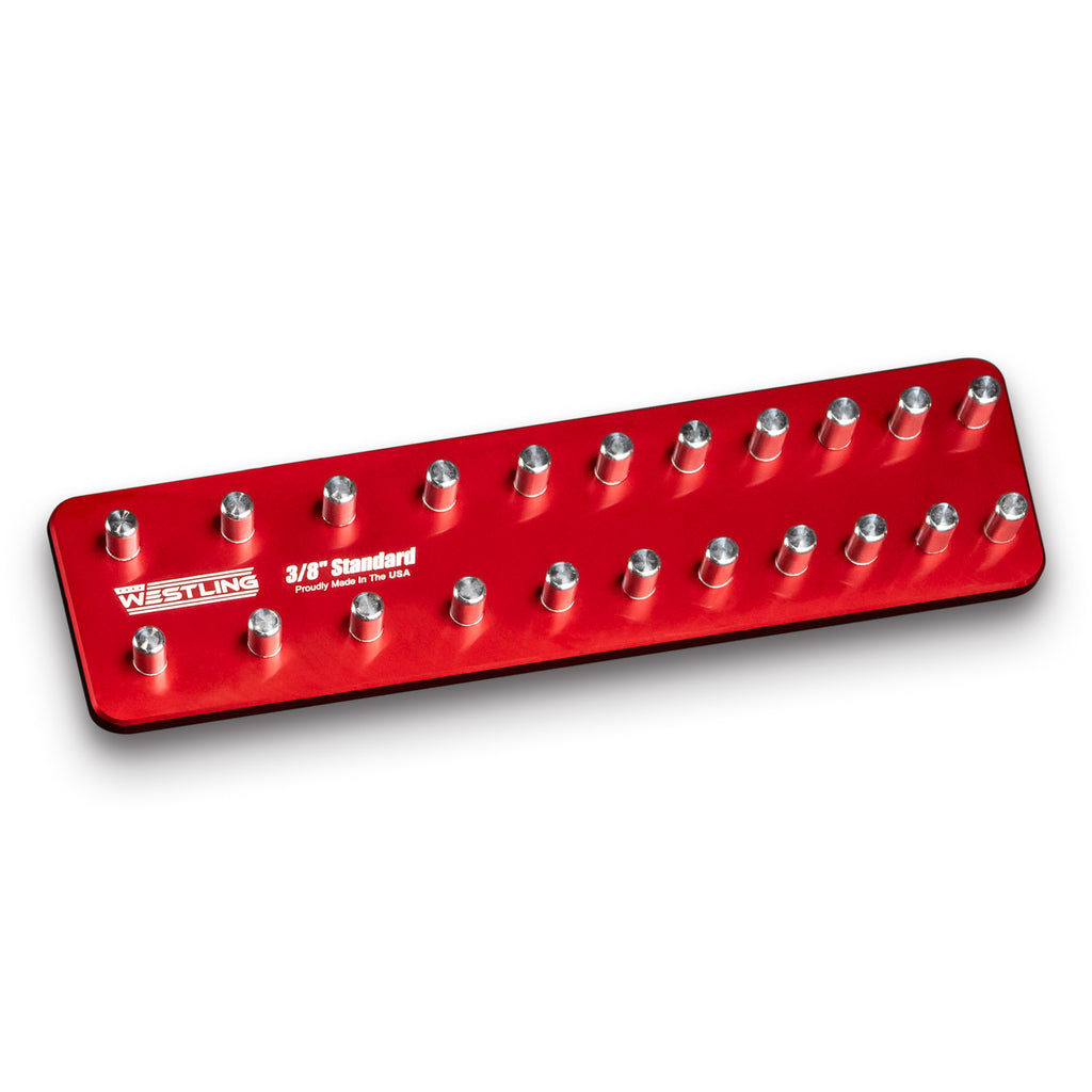 3/8" Standard - 22 pin (1/4"-7/8")-Socket Trays-Westling USA-Red-Engraved-Westling Machine
