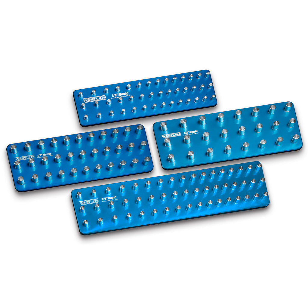 3 Row 4pc Standard Tray/Organizer Set-Westling USA-Blue-Blank-Westling Machine