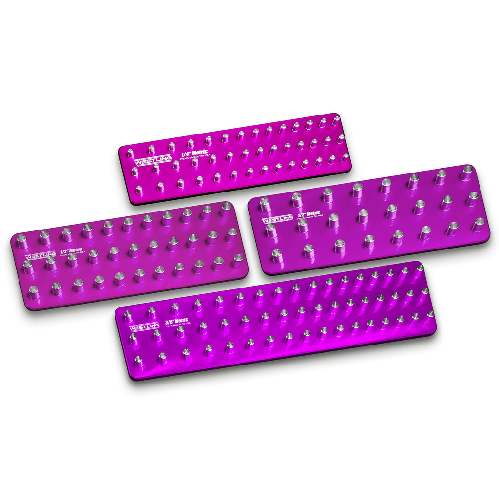 3 Row 4pc Metric Tray/Organizer Set-Westling USA-Purple-Blank-Westling Machine