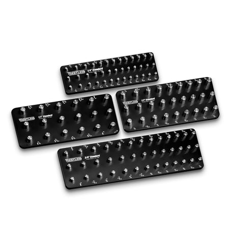 Professional 3 Row 4pc SAE Tray/Organizer Set-Westling USA-Black-Engraved-Westling Machine