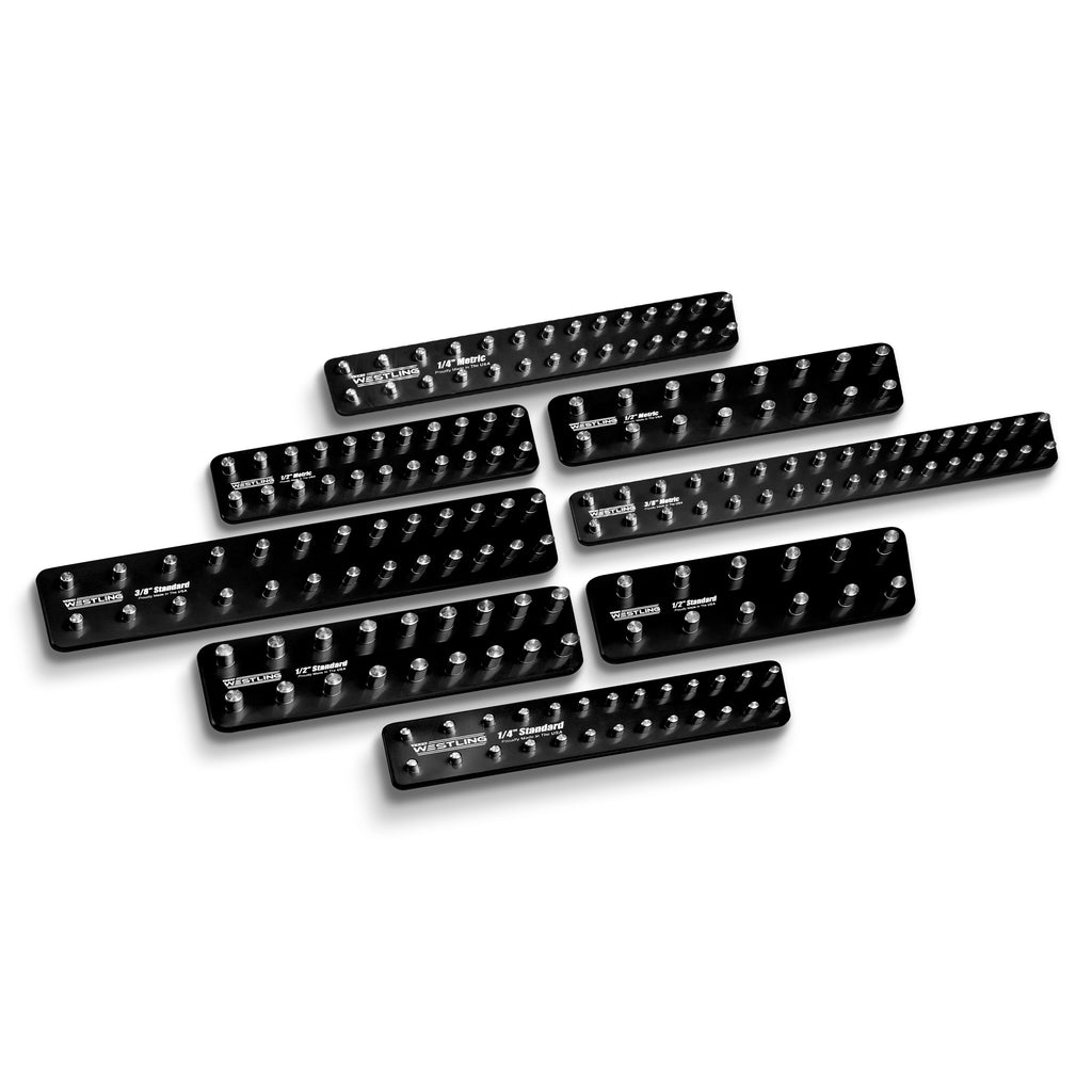 8pc Socket Tray/Organizer Set-Socket Trays-Westling USA-Black-Black-Blank-Westling Machine