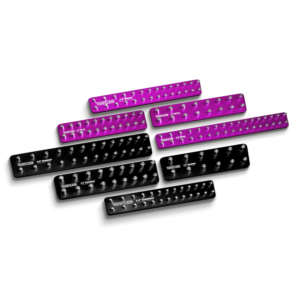 8pc Socket Tray/Organizer Set-Socket Trays-Westling USA-Black-Purple-Blank-Westling Machine