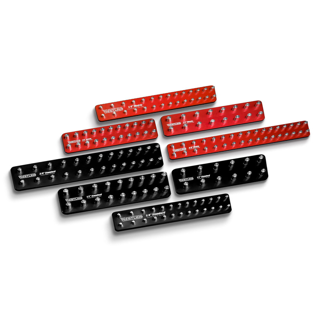 8pc Socket Tray/Organizer Set-Socket Trays-Westling USA-Black-Red-Blank-Westling Machine