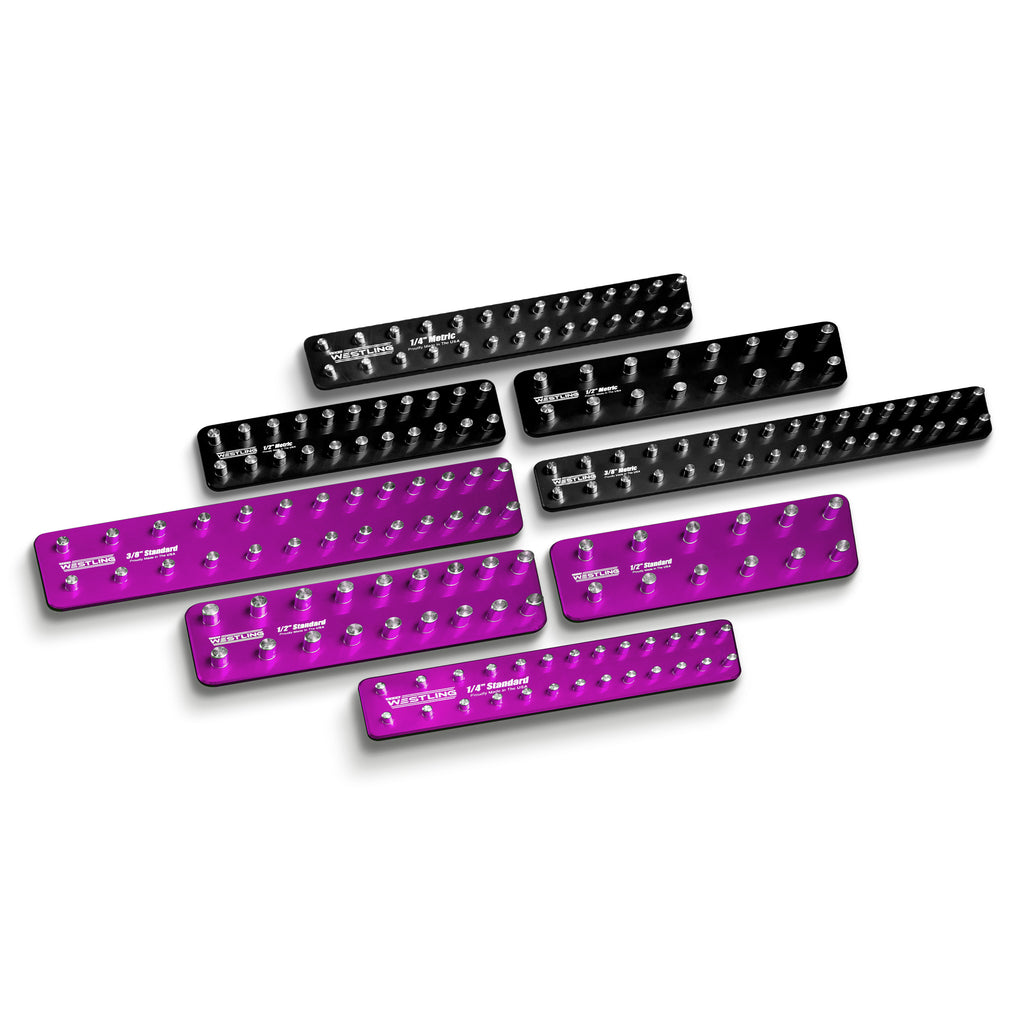 8pc Socket Tray/Organizer Set-Socket Trays-Westling USA-Purple-Black-Blank-Westling Machine