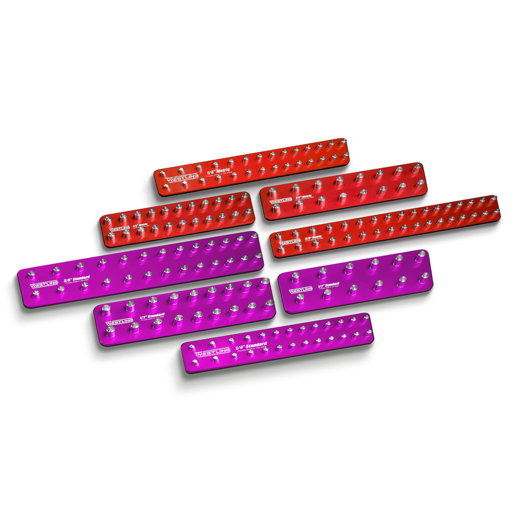 8pc Socket Tray/Organizer Set-Socket Trays-Westling USA-Purple-Red-Blank-Westling Machine