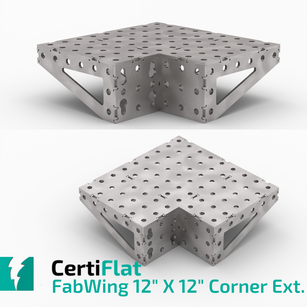 CertiFlat FabWing 12" X 12" Corner Extention-fabWing-WeldTables.com-Westling Machine