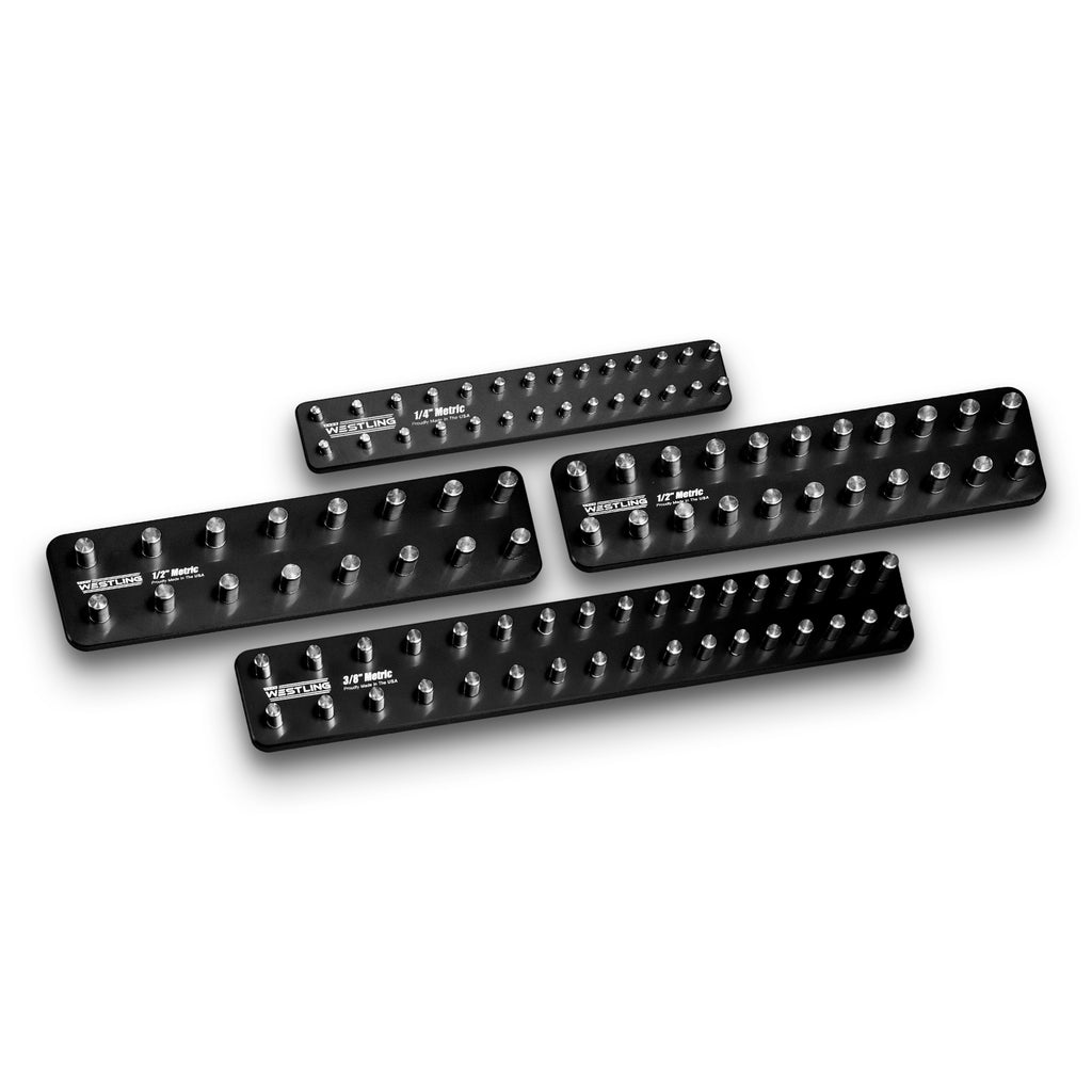 4pc Metric Socket Tray/Organizer Set-Socket Trays-Westling USA-Black-Blank-Westling Machine