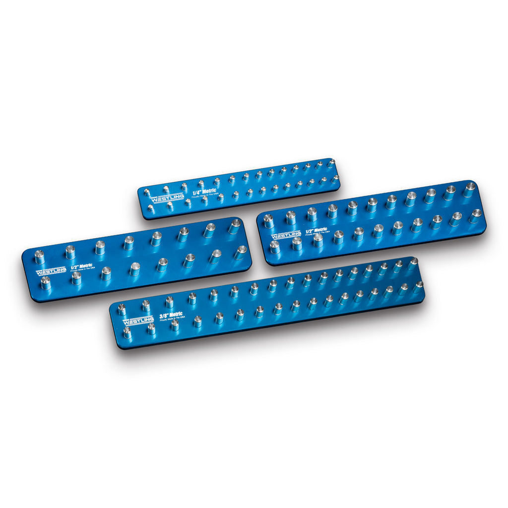 4pc Metric Socket Tray/Organizer Set-Socket Trays-Westling USA-Blue-Blank-Westling Machine