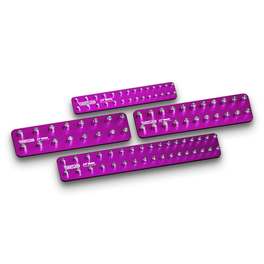 4pc Metric Socket Tray/Organizer Set-Socket Trays-Westling USA-Purple-Blank-Westling Machine