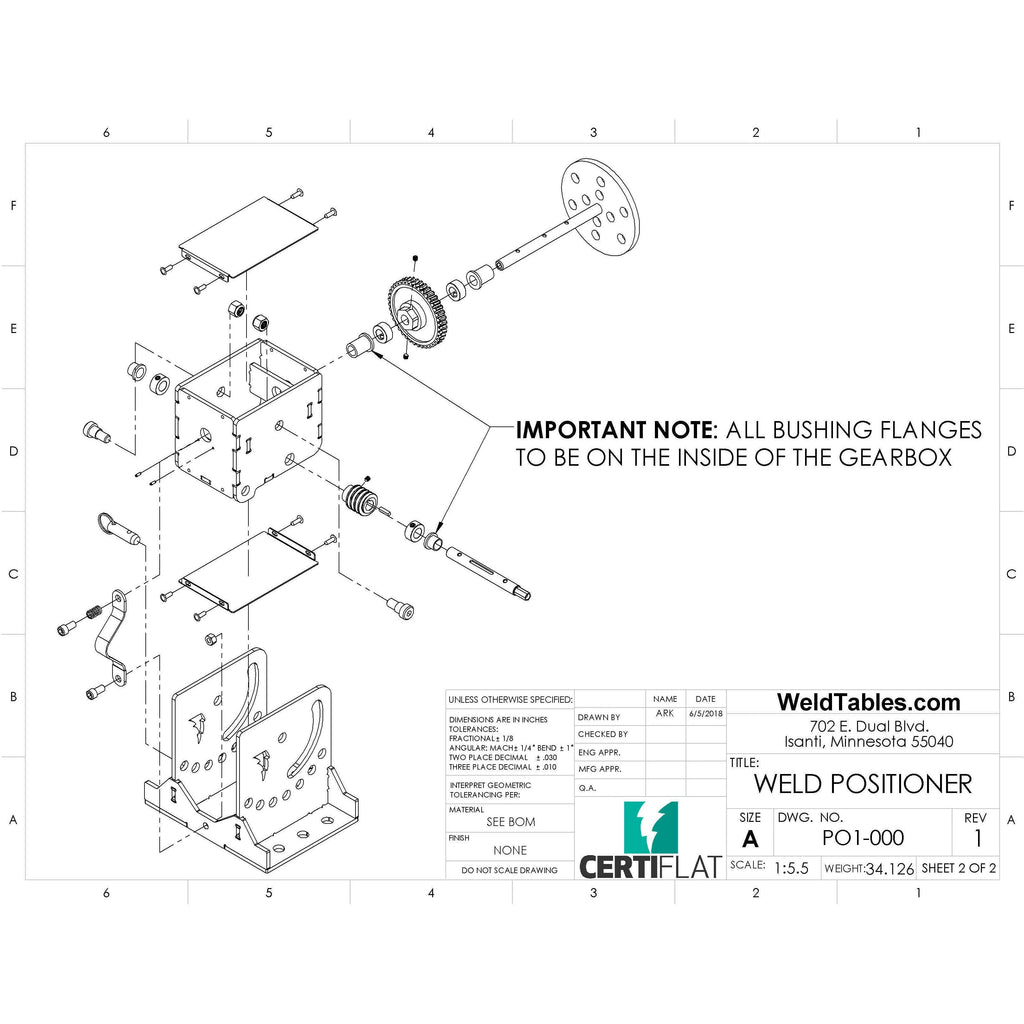 Welding Positioner - CertiFlat DIY Turning Positioner-Accessories-WeldTables.com-No Thanks-I'll Build Mine Myself-Westling Machine