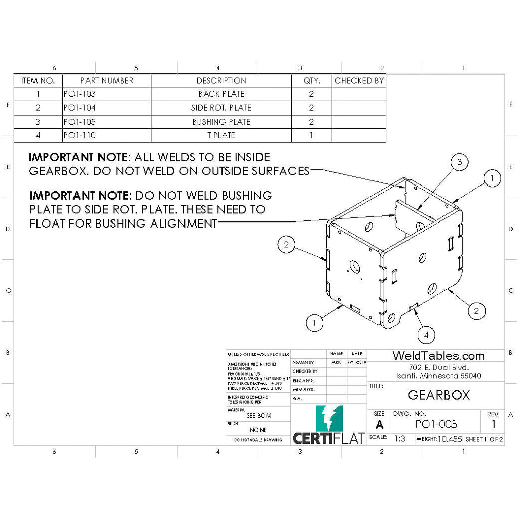 Welding Positioner - CertiFlat DIY Turning Positioner-Accessories-WeldTables.com-No Thanks-I'll Build Mine Myself-Westling Machine