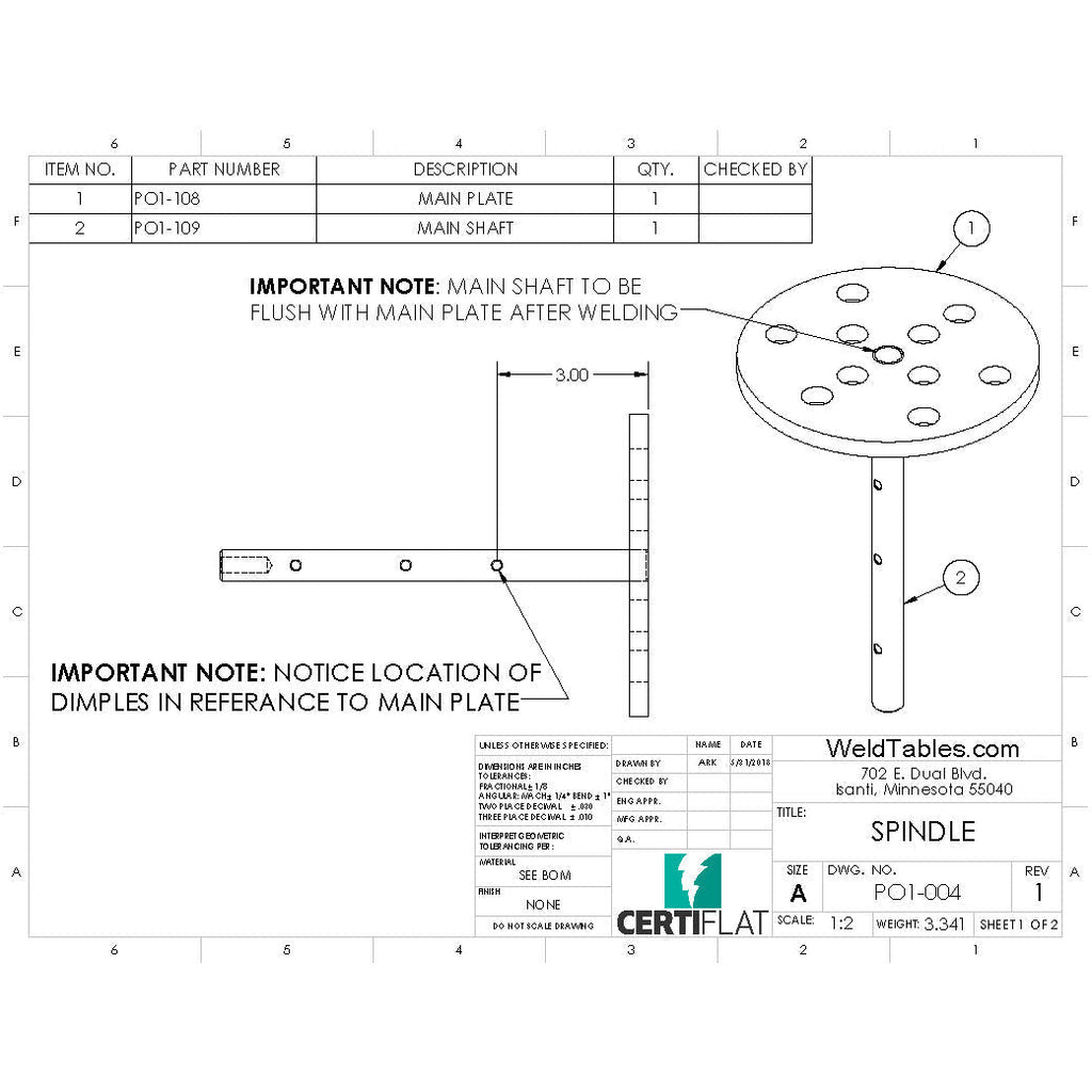 Welding Positioner - CertiFlat DIY Turning Positioner-Accessories-WeldTables.com-No Thanks-I'll Build Mine Myself-Westling Machine