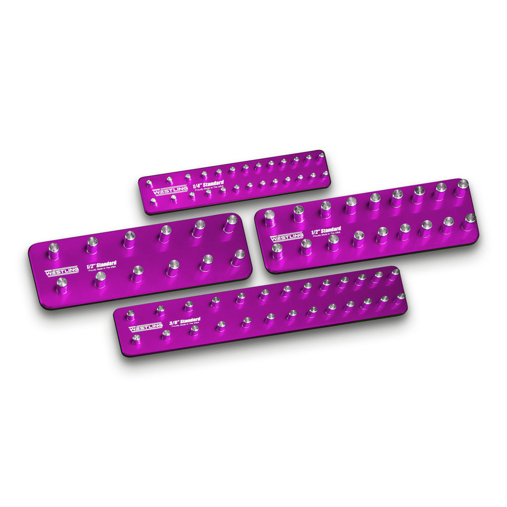4pc Standard Socket Tray/Organizer Set-Socket Trays-Westling USA-Purple-Blank-Westling Machine