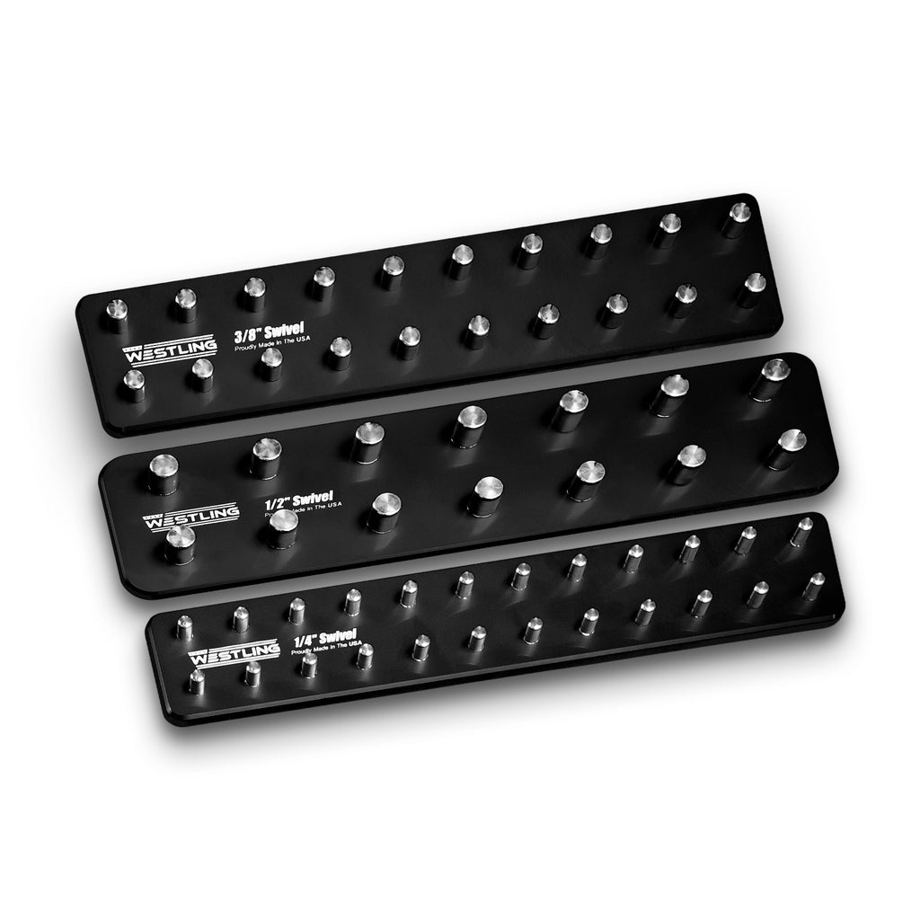 3pc Swivel Socket Tray/Organizer Set-Socket Trays-Westling USA-Black-Westling Machine