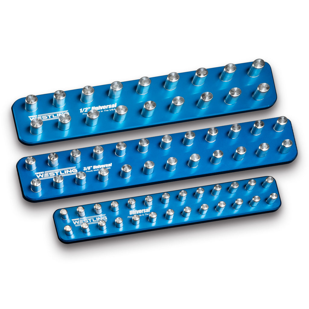 3pc Universal Socket Tray/Organizer Set-Socket Trays-Westling USA-Blue-Westling Machine