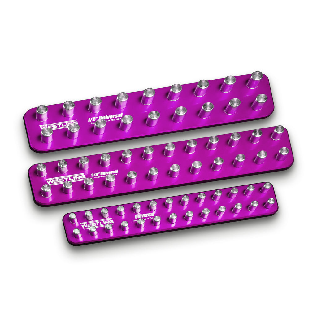 3pc Universal Socket Tray/Organizer Set-Socket Trays-Westling USA-Purple-Westling Machine