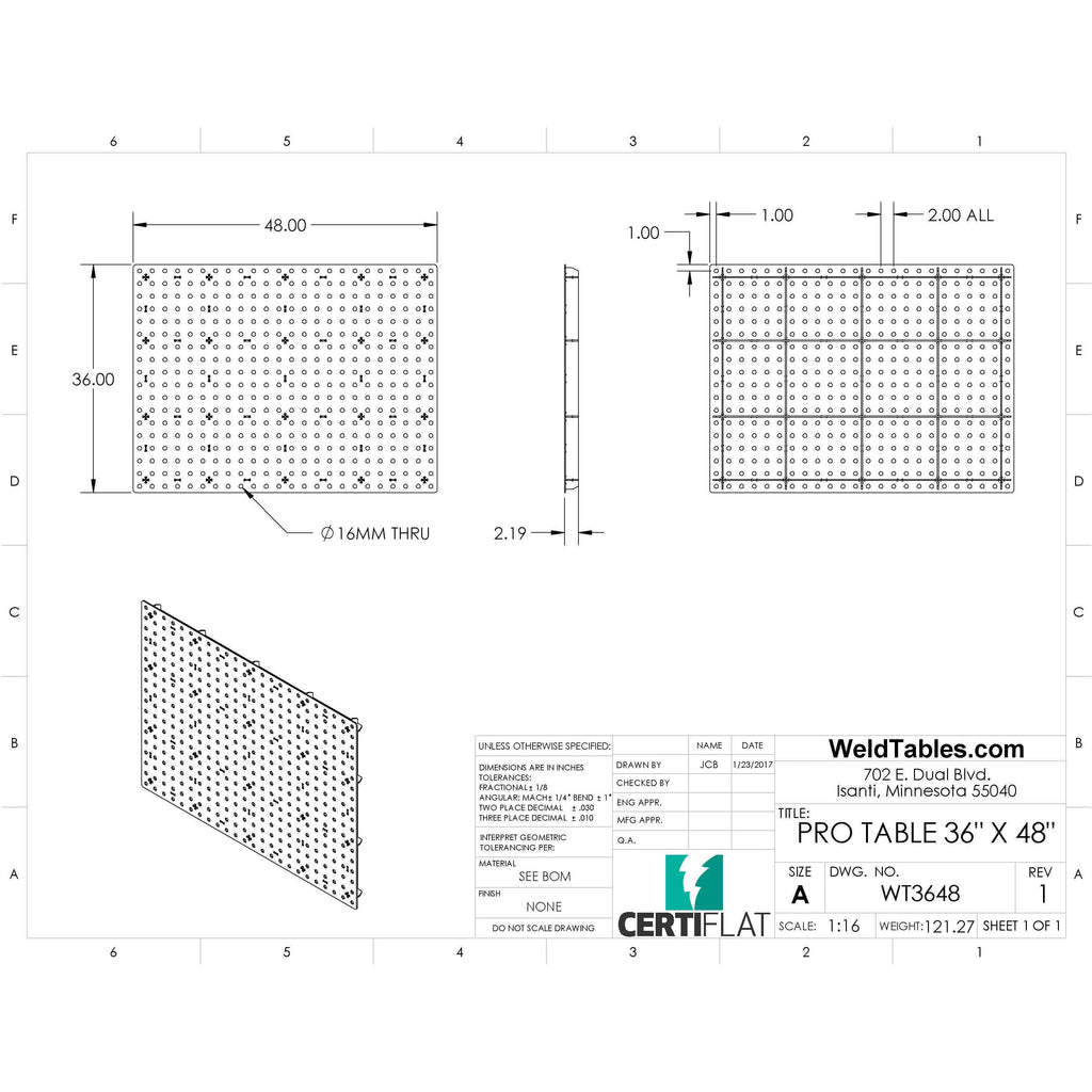 ProTop - 36"x48" - Welding Table-Welding Table-WeldTables.com-Westling Machine