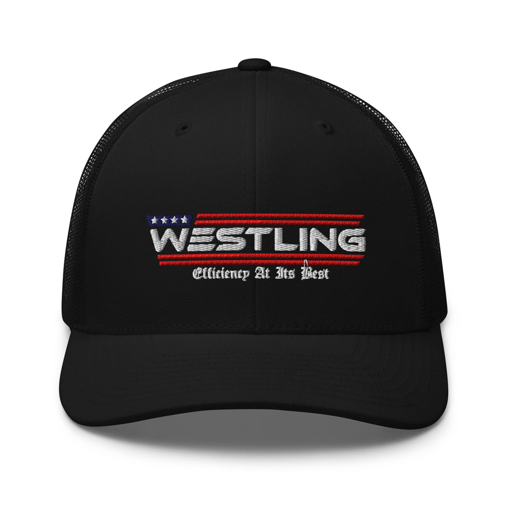 Westling Trucker Caps w/ Slogan-Westling USA-Black-Westling Machine