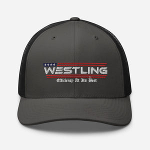 Westling Trucker Cap w/ Slogan-Westling USA-Charcoal/ Black-Westling Machine