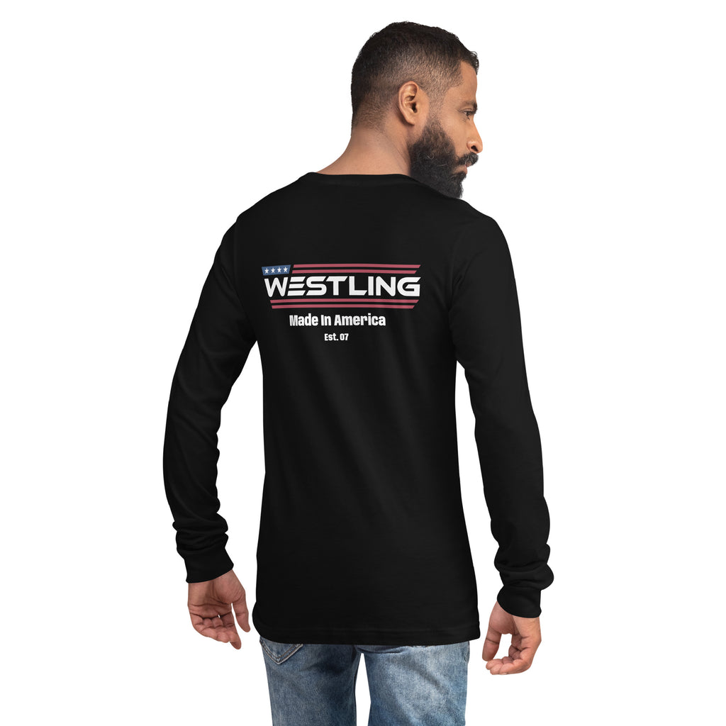 Westling "Made In America" Long Sleeve Tees-Westling USA-Black Heather-S-Westling Machine