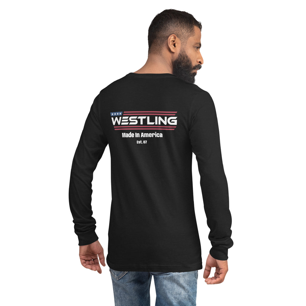 Westling "Made In America" Long Sleeve Tees-Westling USA-Black Heather-S-Westling Machine