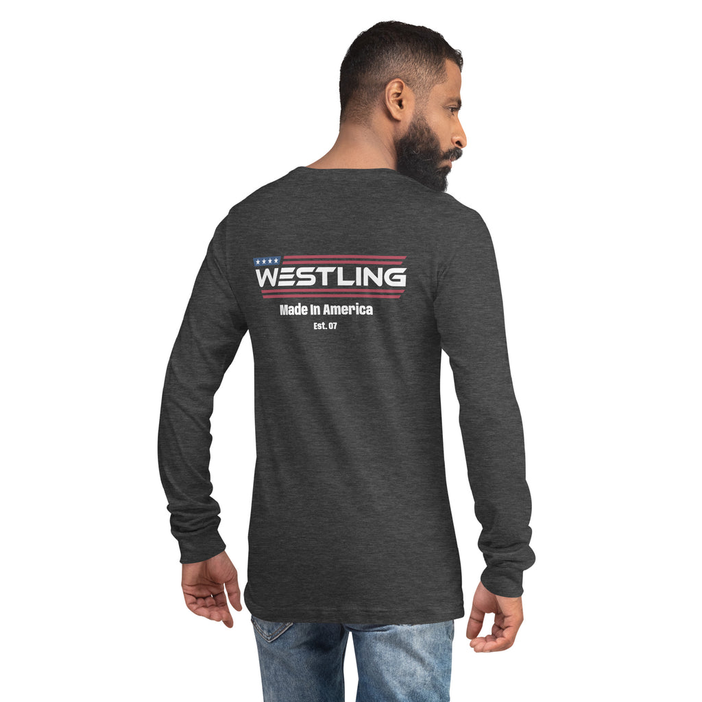 Westling "Made In America" Long Sleeve Tees-Westling USA-Black Heather-S-Westling Machine